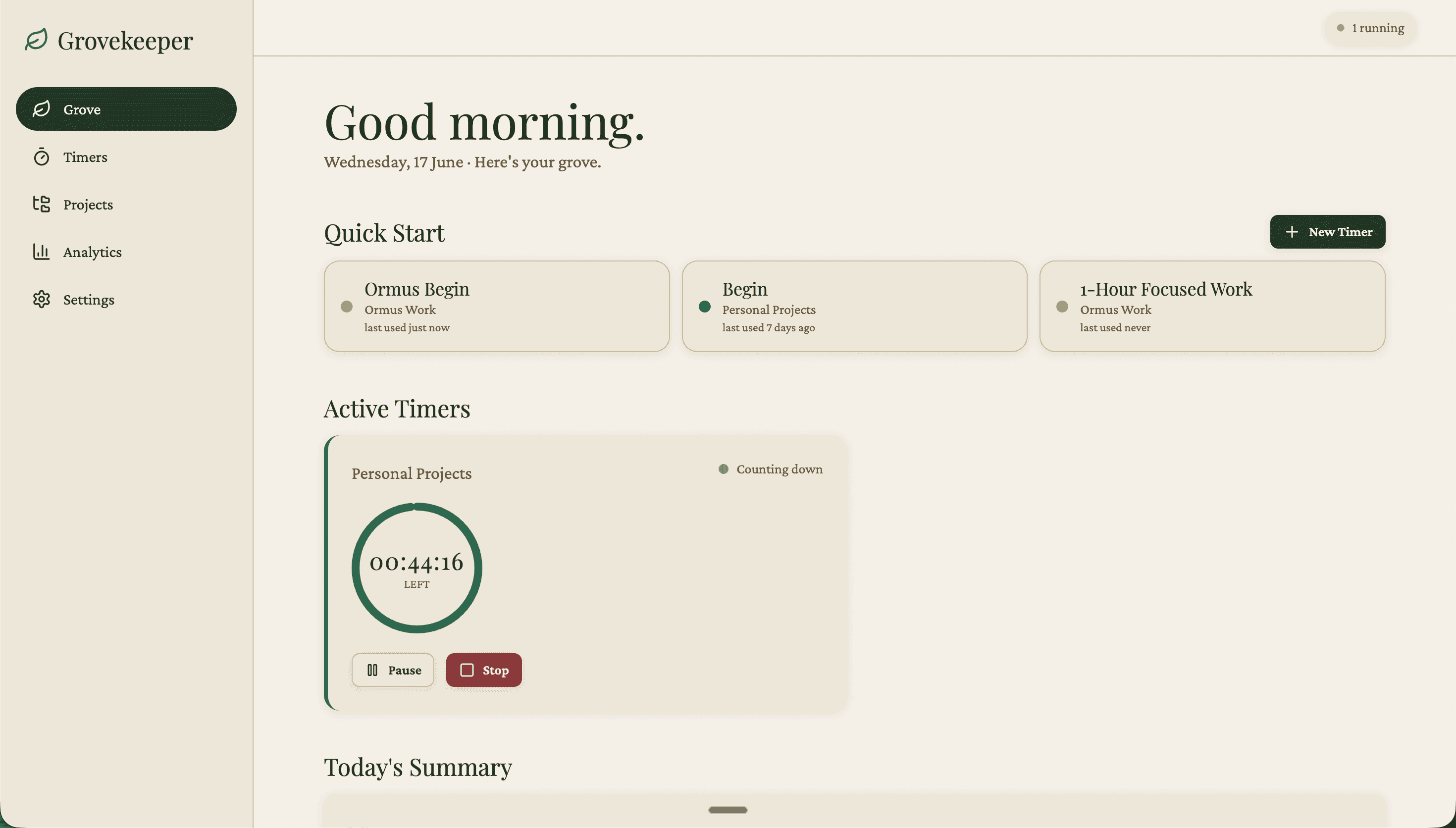The GroveKeeper app